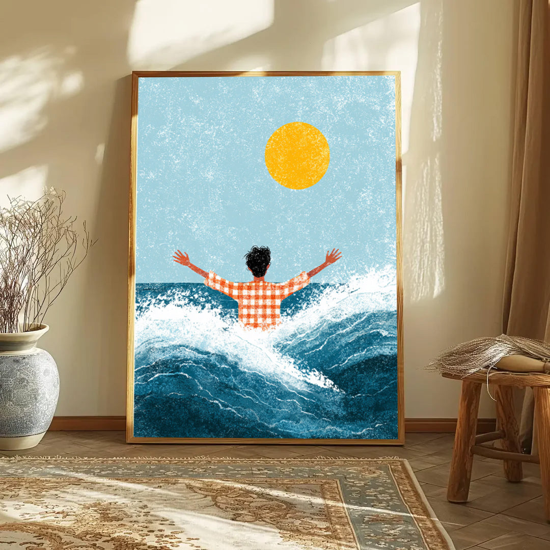 Greeting the sun in the middle of the sea