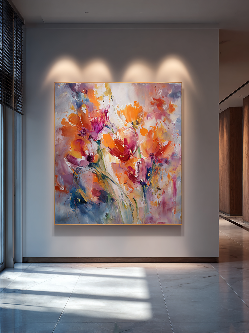 Throwing of orange flowers