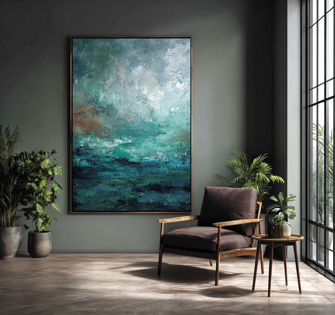 Horizon and lake with mountains