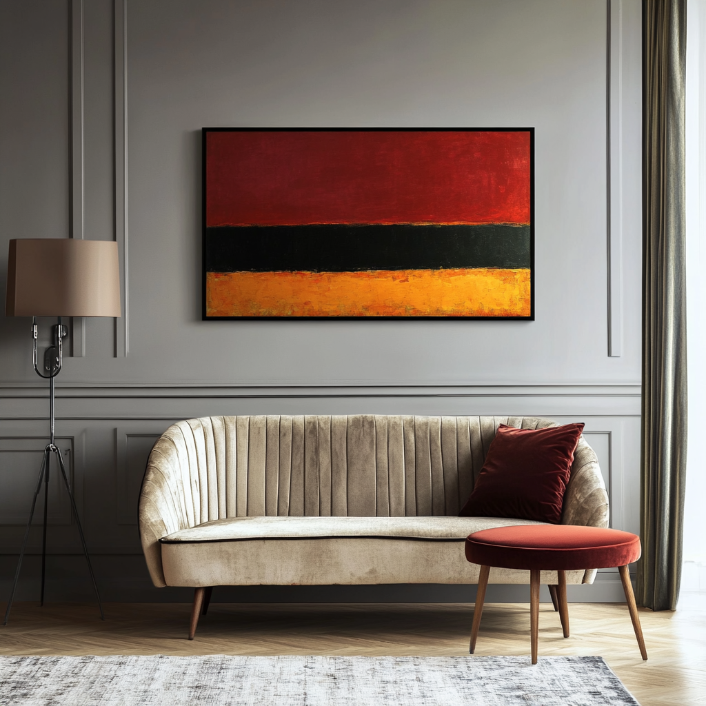 Contrast of Red, Black and Yellow - Mark Rothko