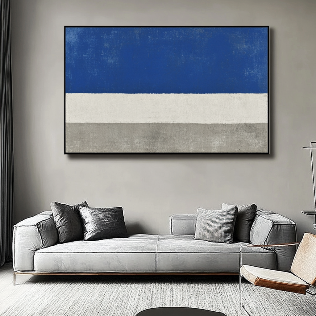 Contrast of Blue White and Grey - Mark Rothko