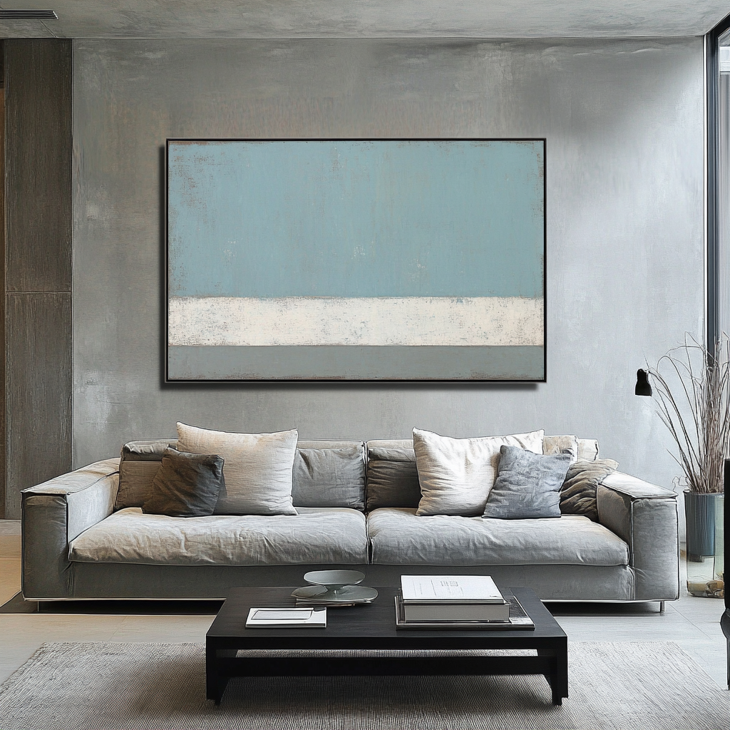 Contrast of Light Blue and Grey - Mark Rothko