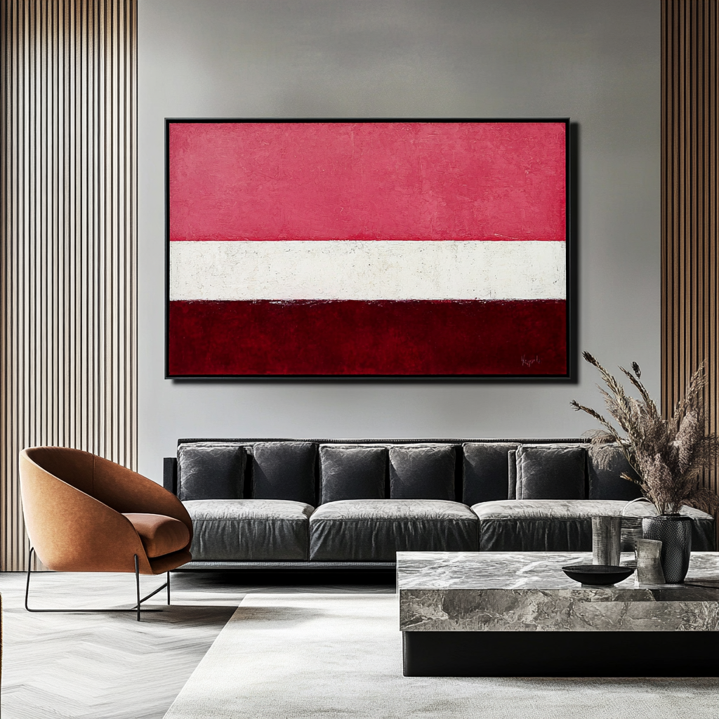 Contrast of Pink, Whitw and Bordeaux - Mark Rothko