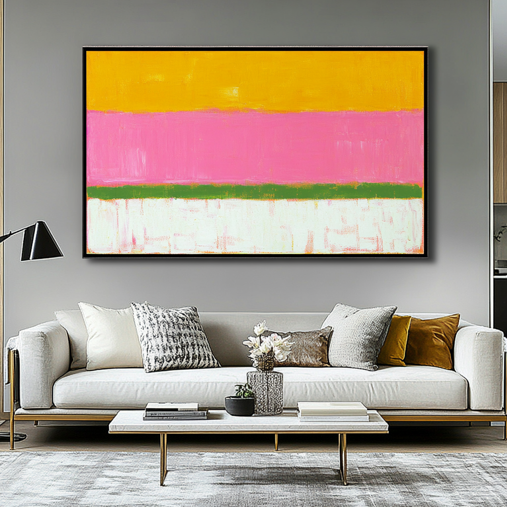 Contrast of Yellow Pink and White - Mark Rothko