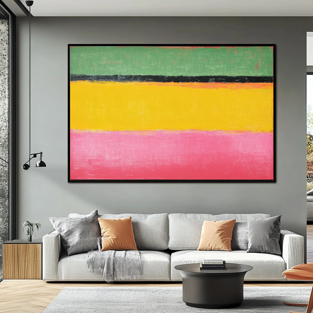 Contrast of Green, Yellow and Pink - Mark Rothko