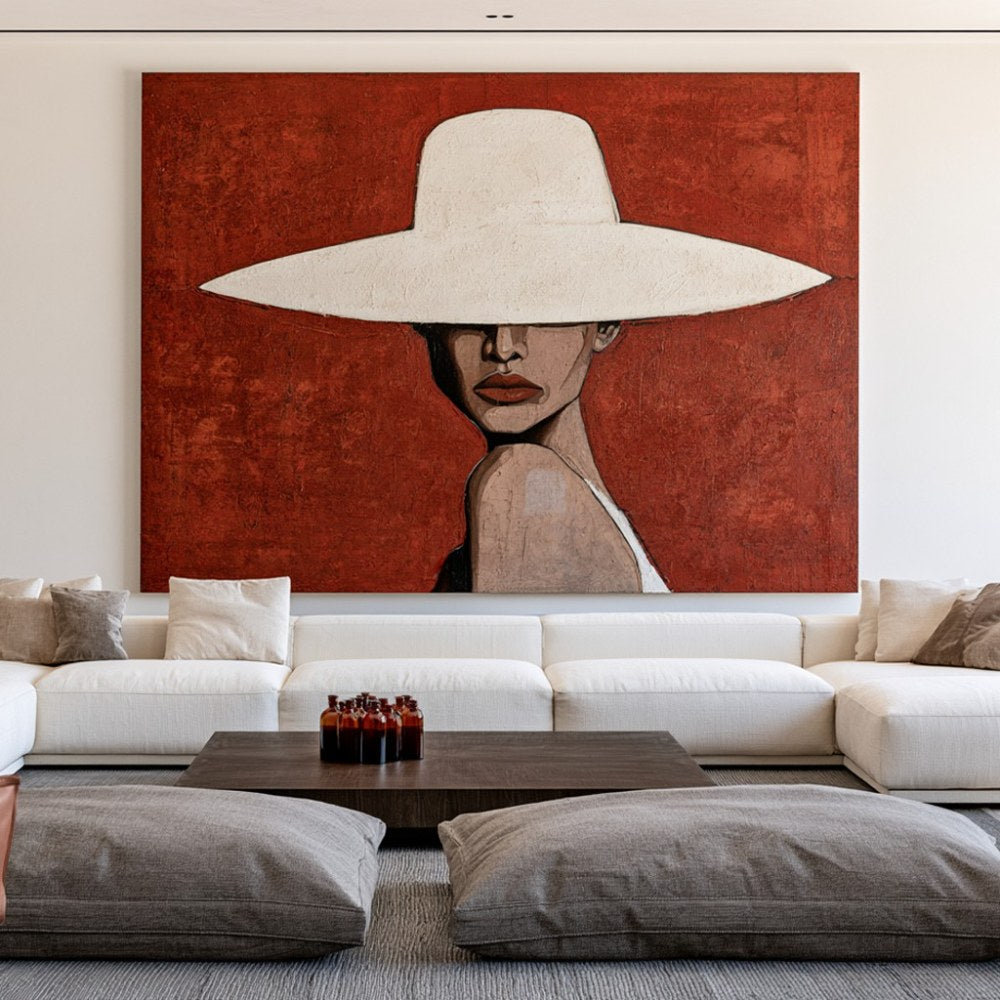 Lady in a white hat