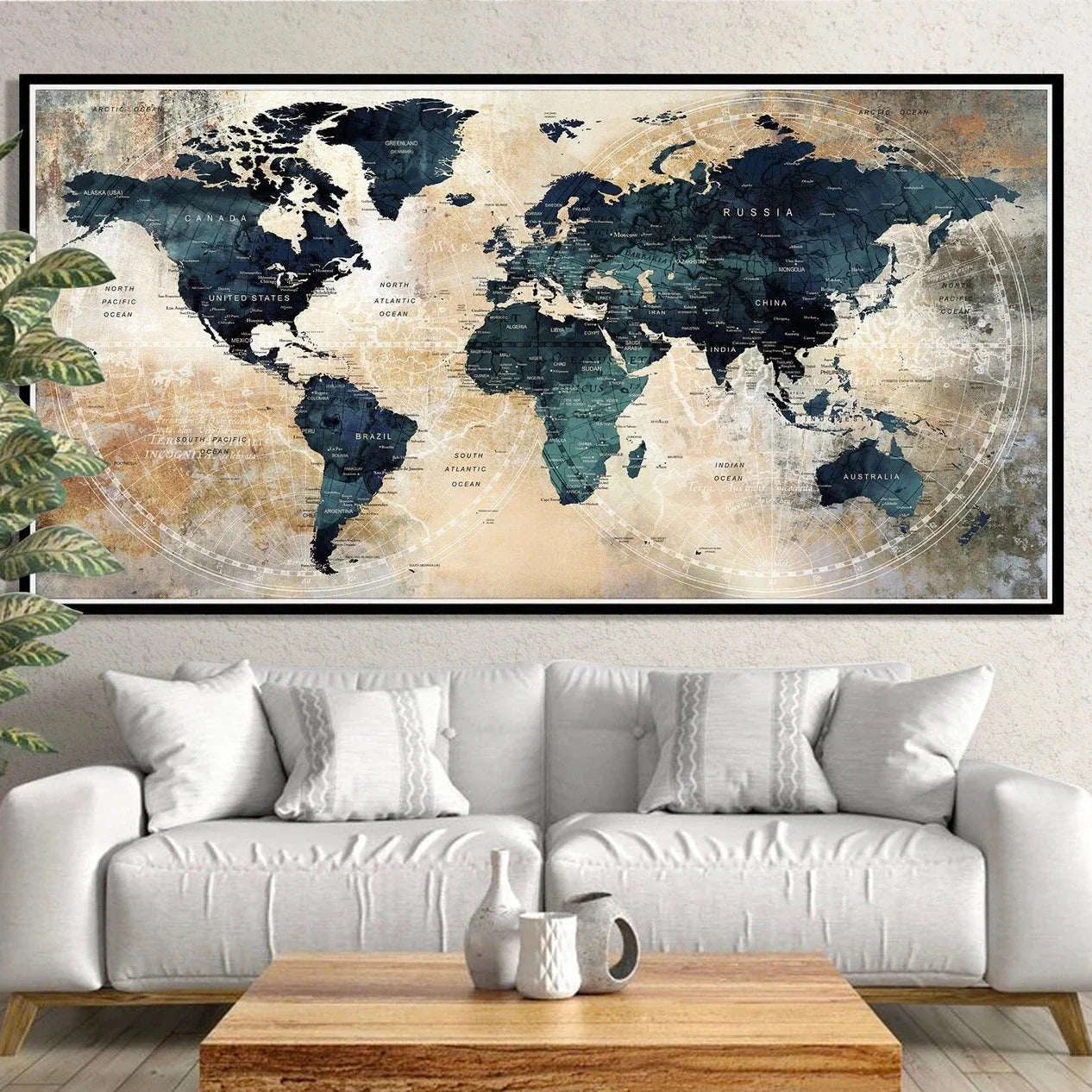 Marble Effect World Map
