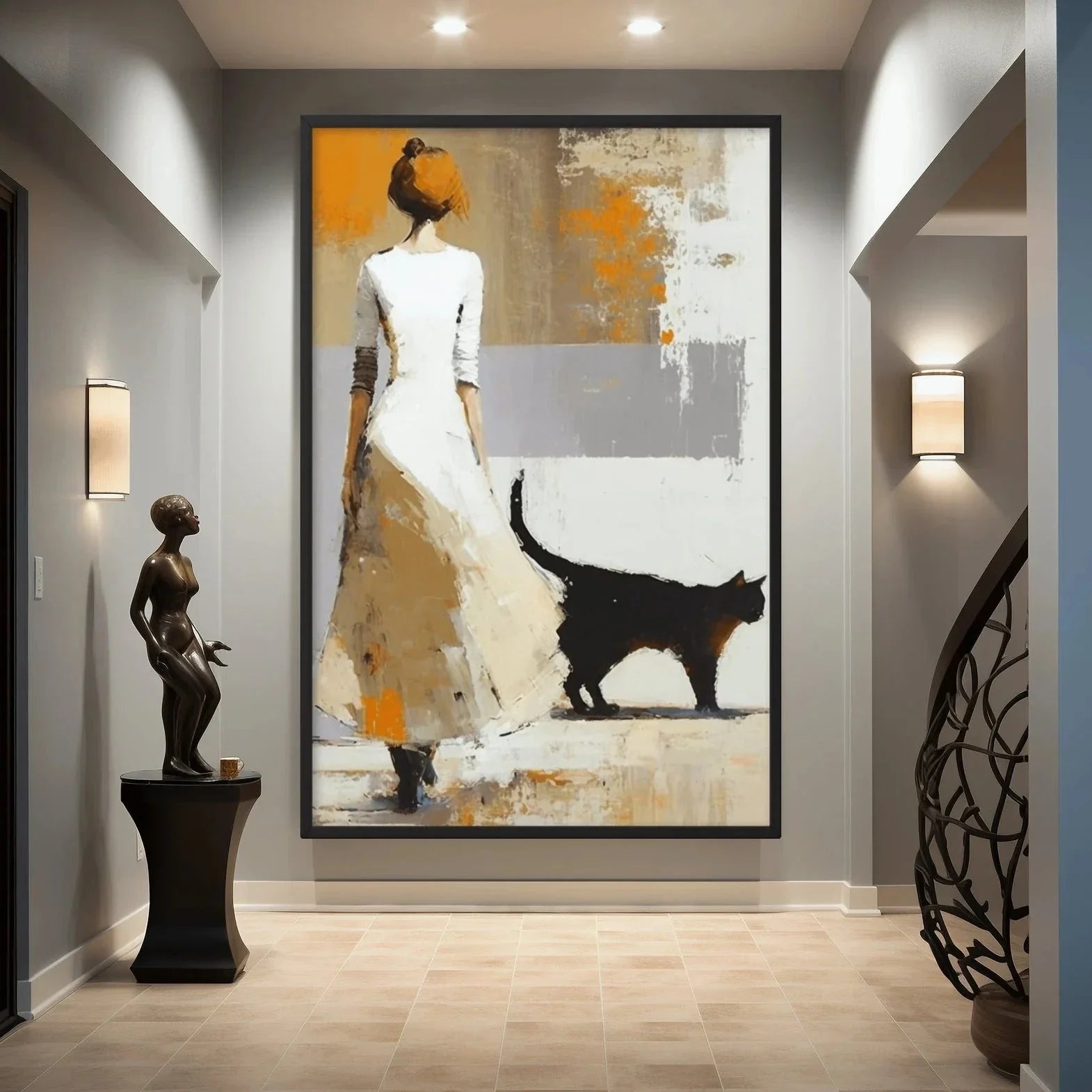 The woman and the cat