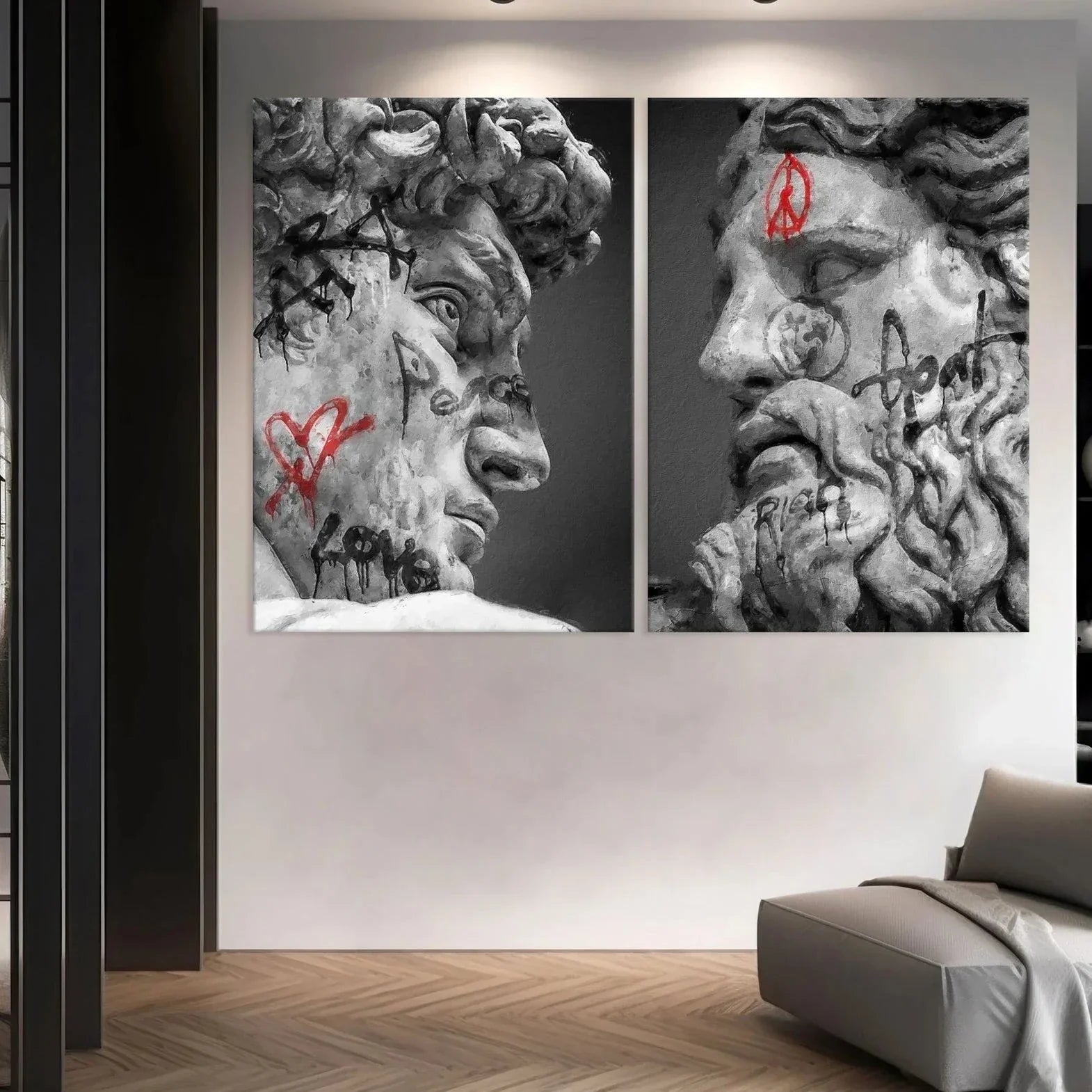 David & Zeus Graffiti - SET 2 PIECES