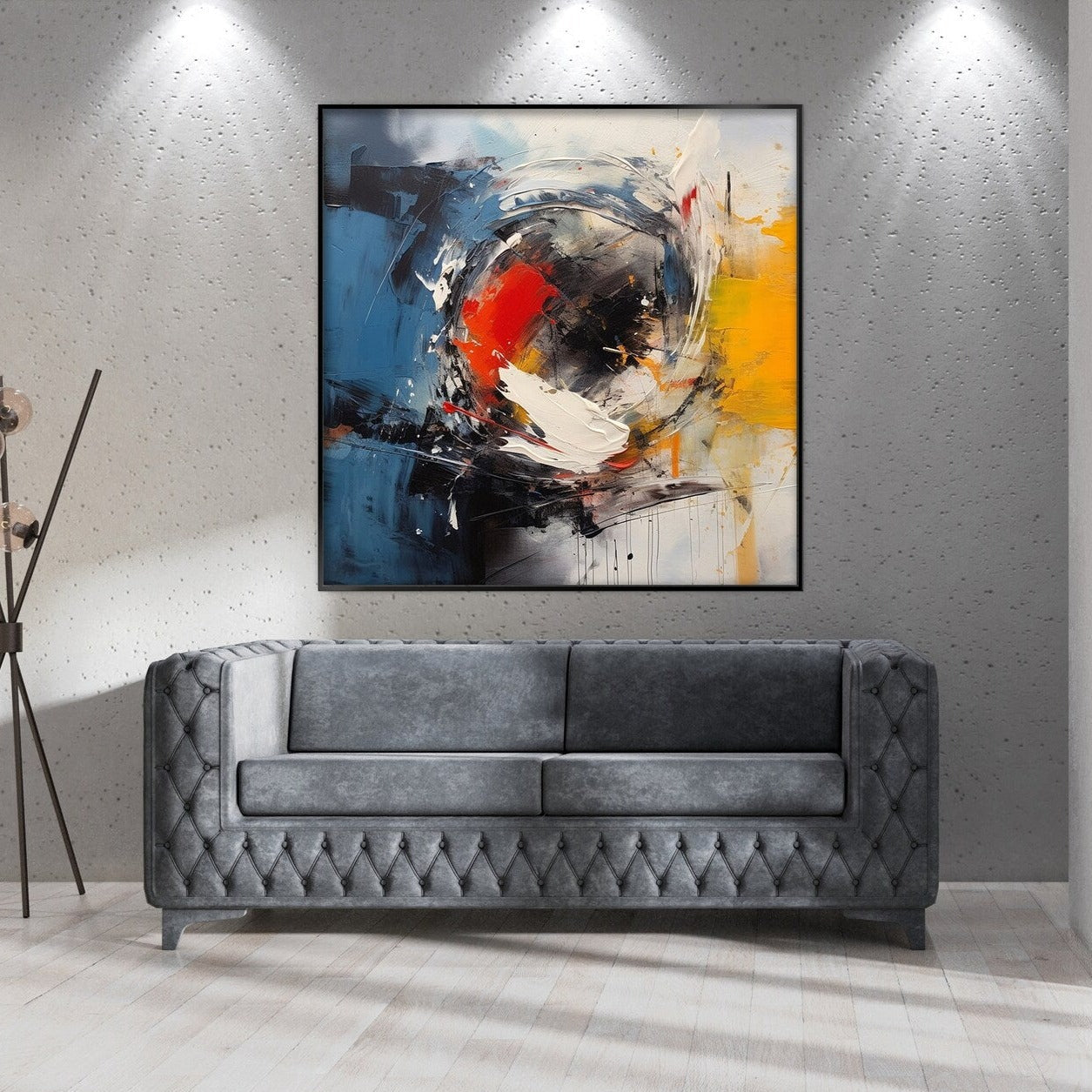 Abstract Yellow, Blue, Red and Black