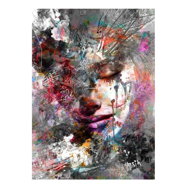 Tela con viso donna Astratto - 60X80cm / 8