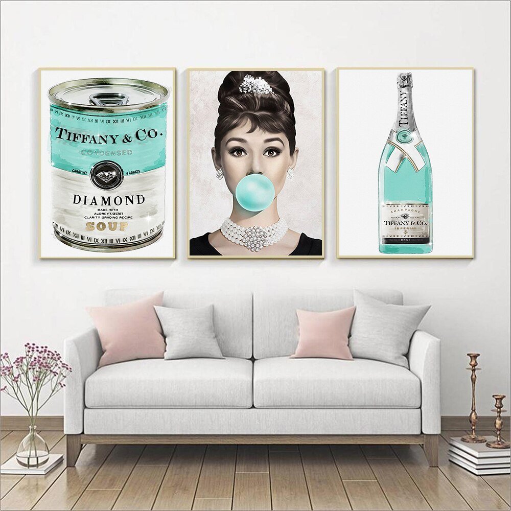 ティファニーの水彩画 フレーム付き Quadro Tiffany Set - Neibac - Spedizione gratuita