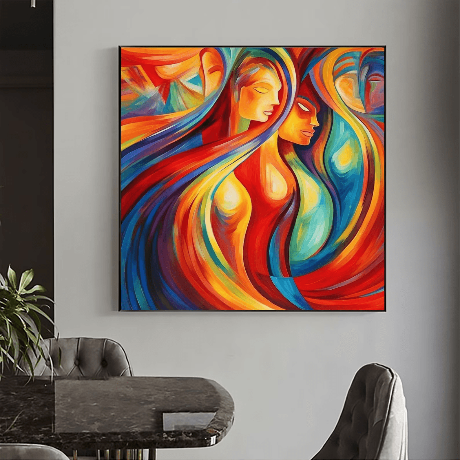 Female Faces in the Wind