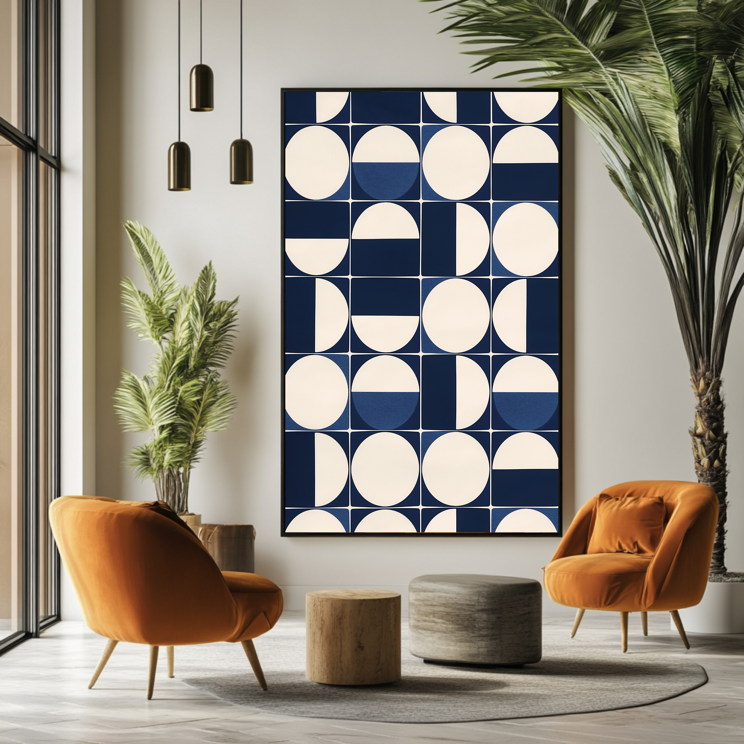 Blue Round Composition