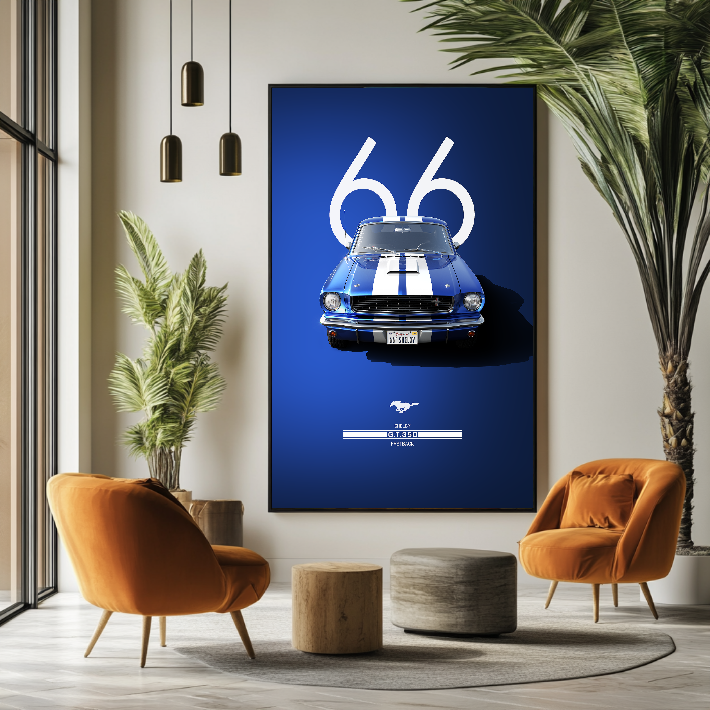 Car Mustang Blue