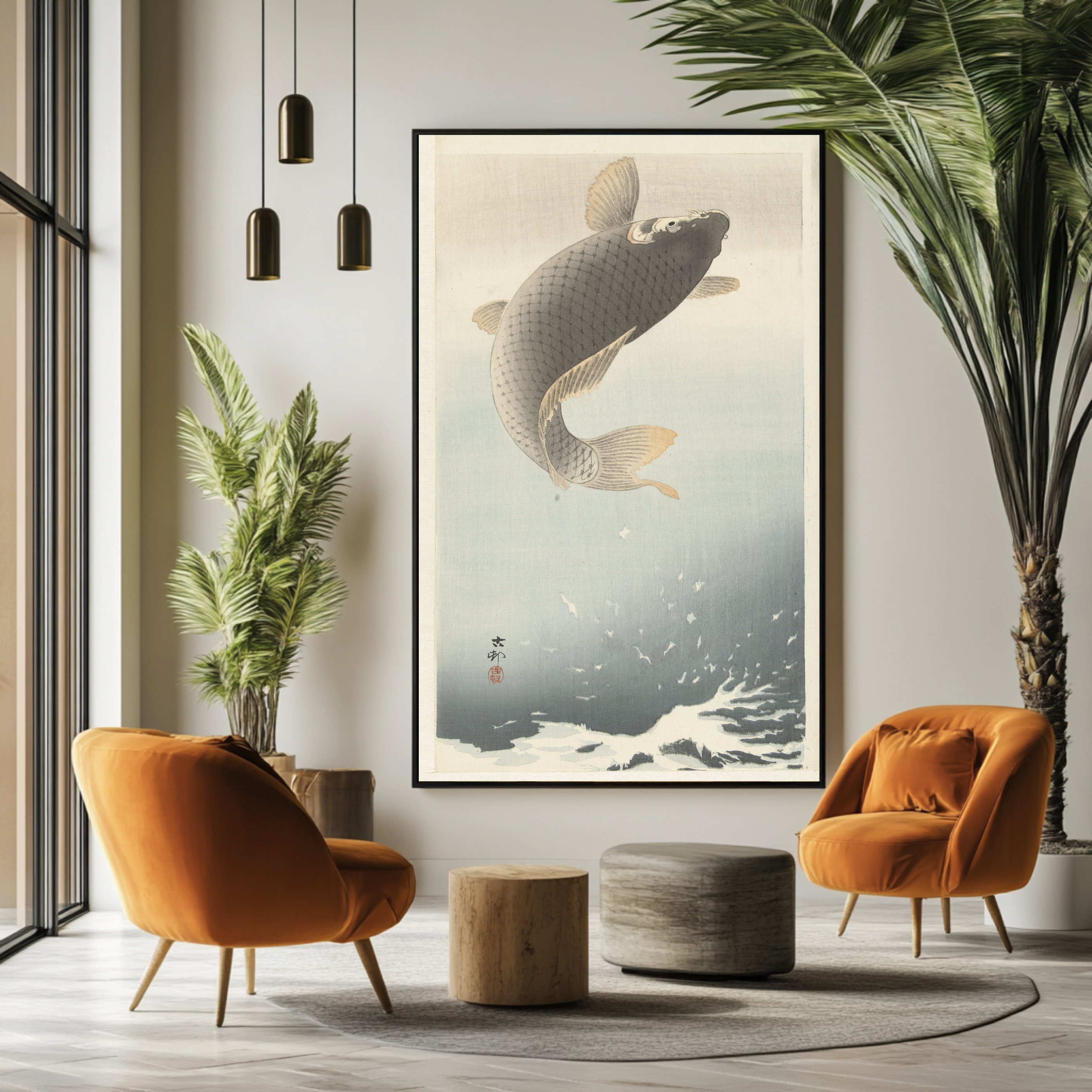 Leaping Koi Fish