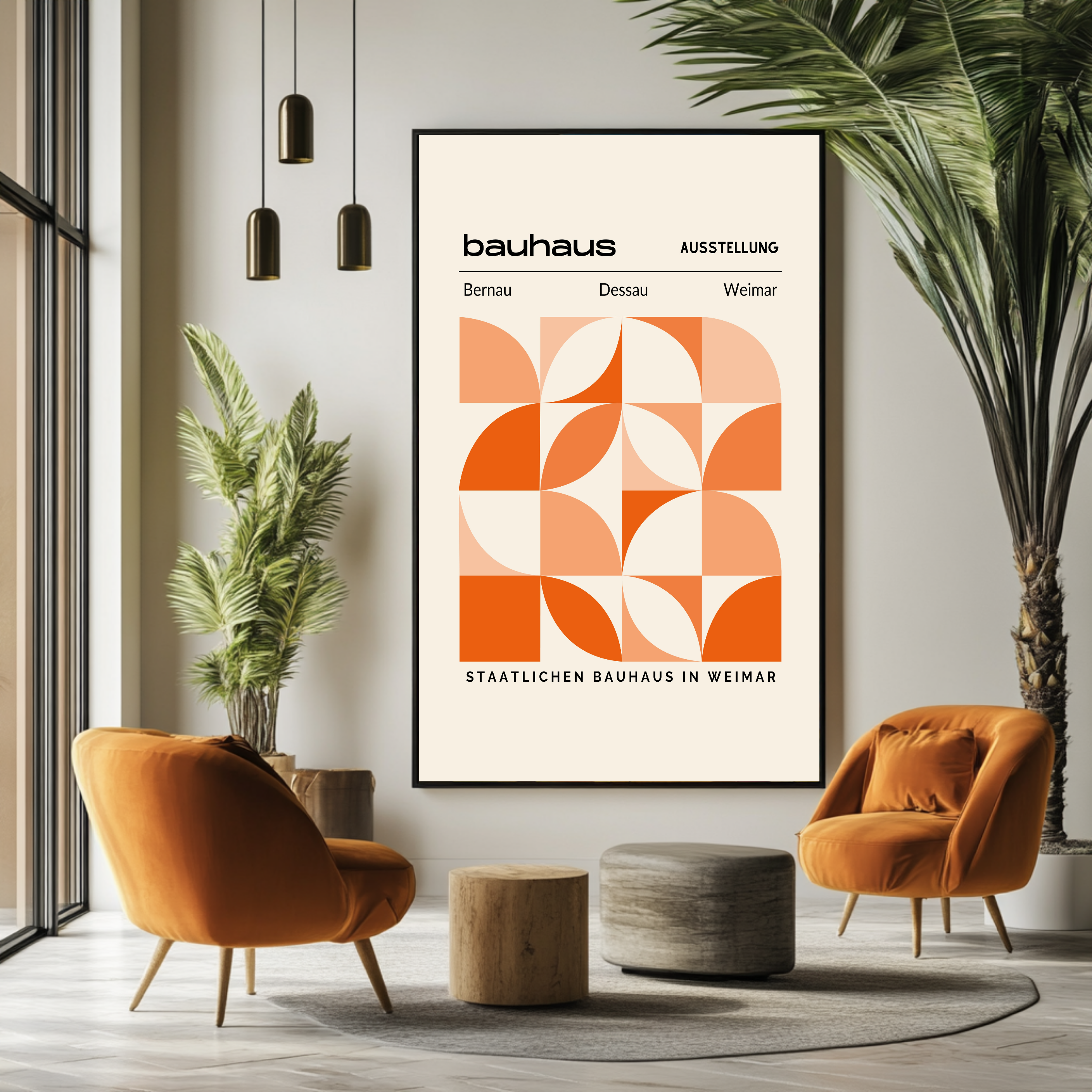 Bauhaus Composition in Orange
