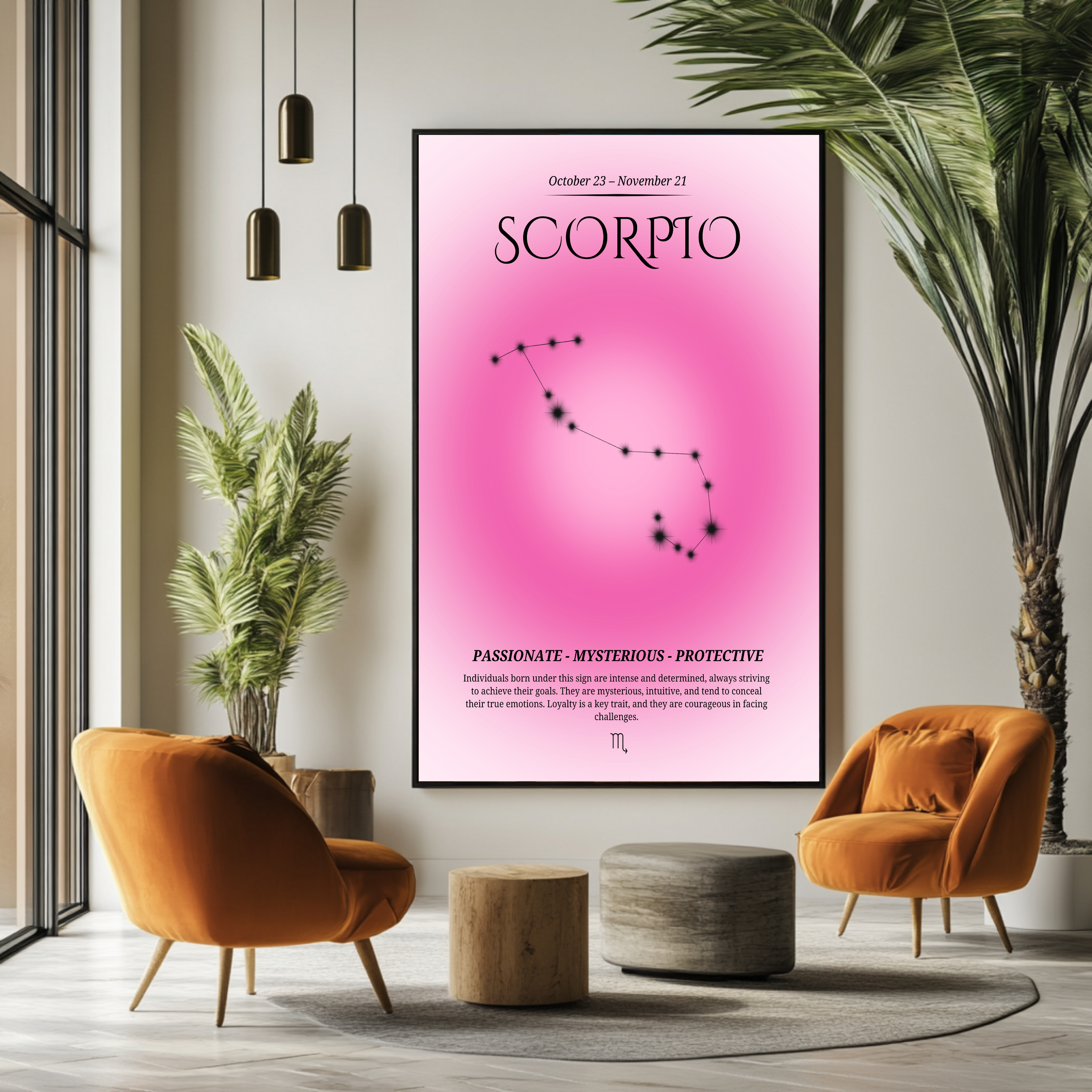 Quadro Sign Quadro Zodiac Signs - Scorpio - Neibac - Spedizione gratuita