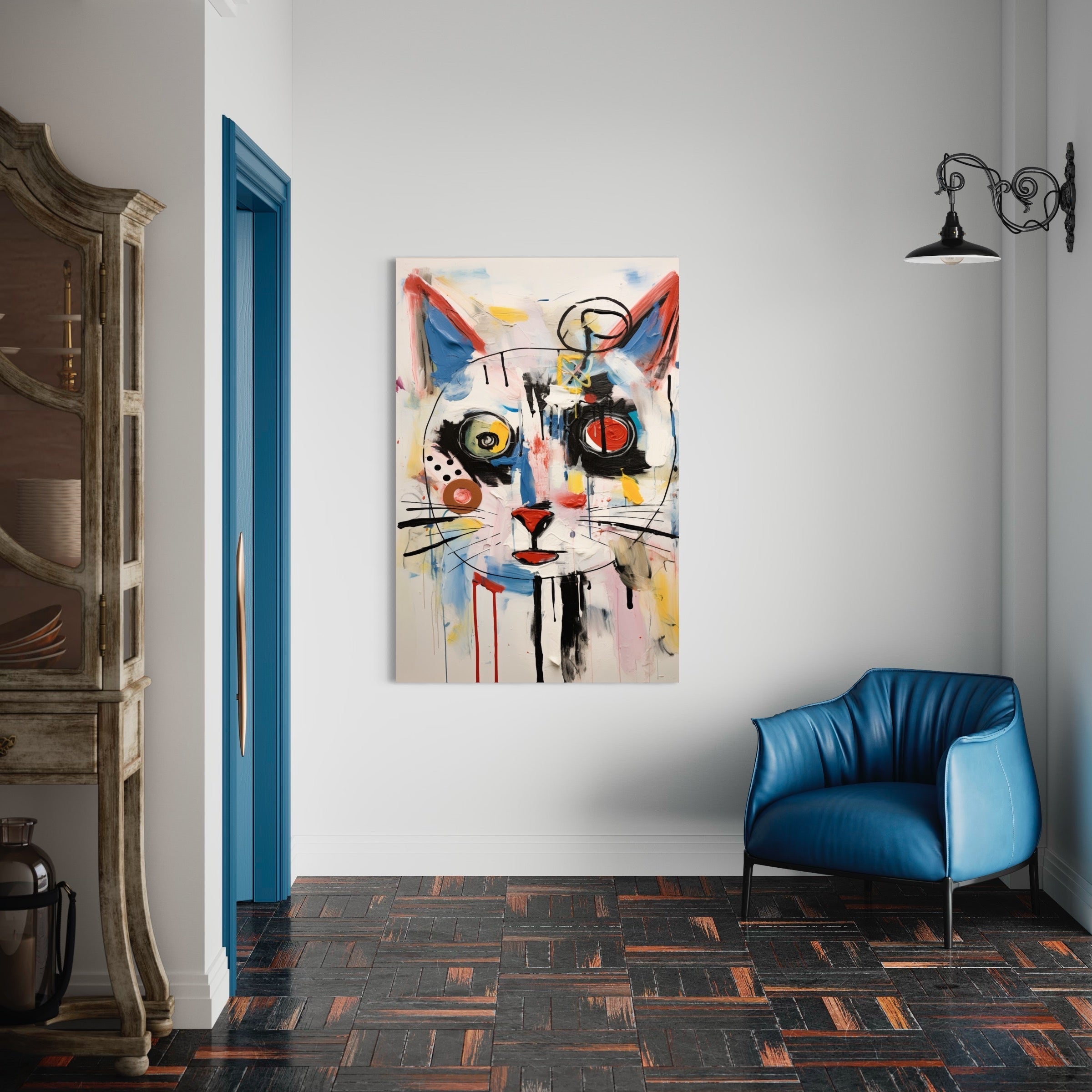 Abstract Cat Painting