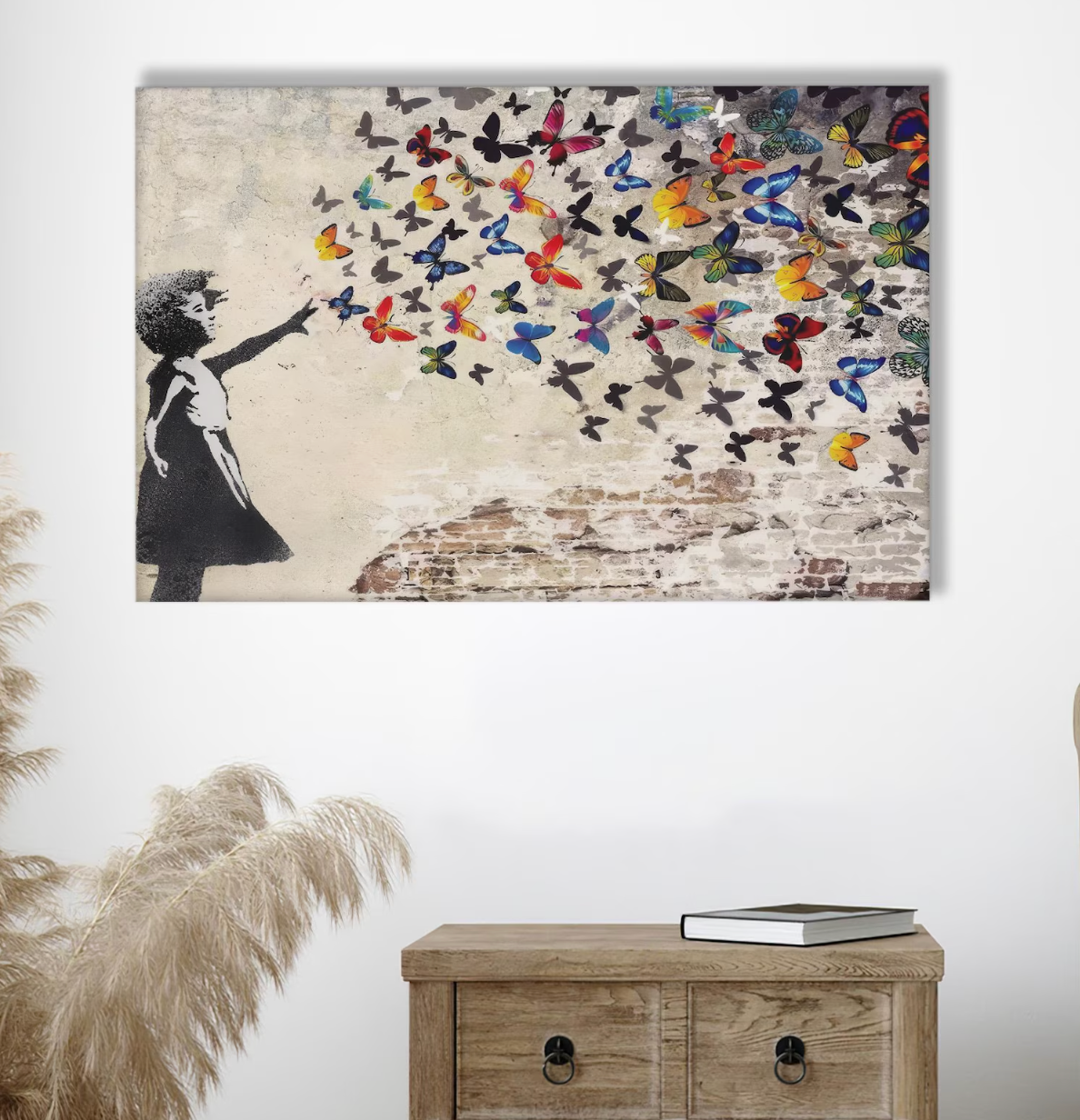 Little girl with butterflies - Banksy