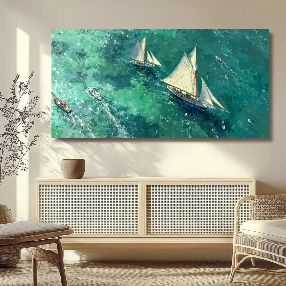 Boat Sailing from above