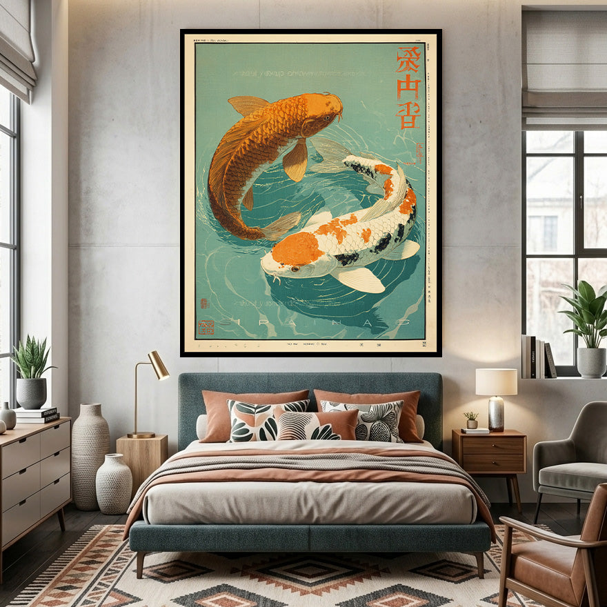 Colorful carp in the sea