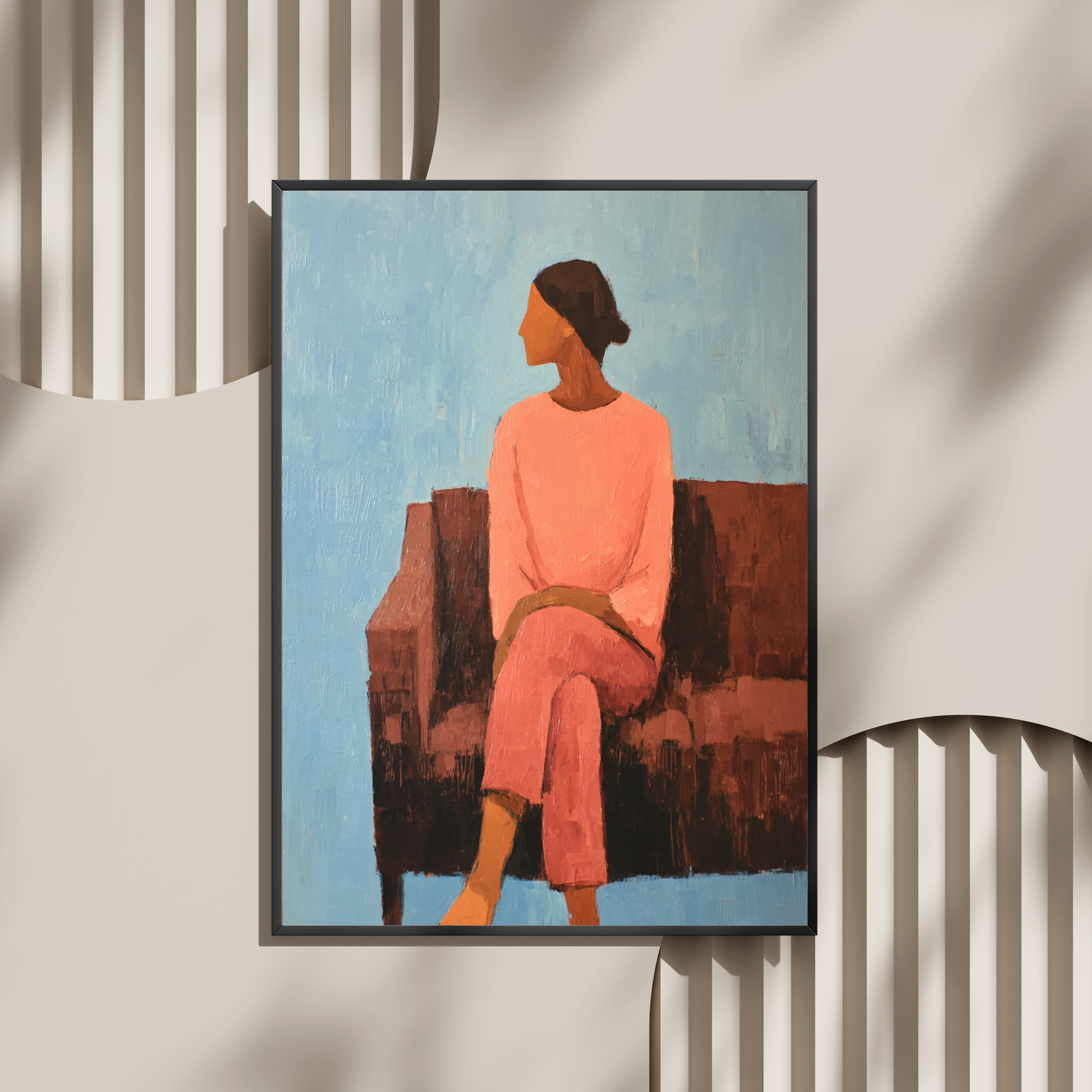 Composition in pink and blue