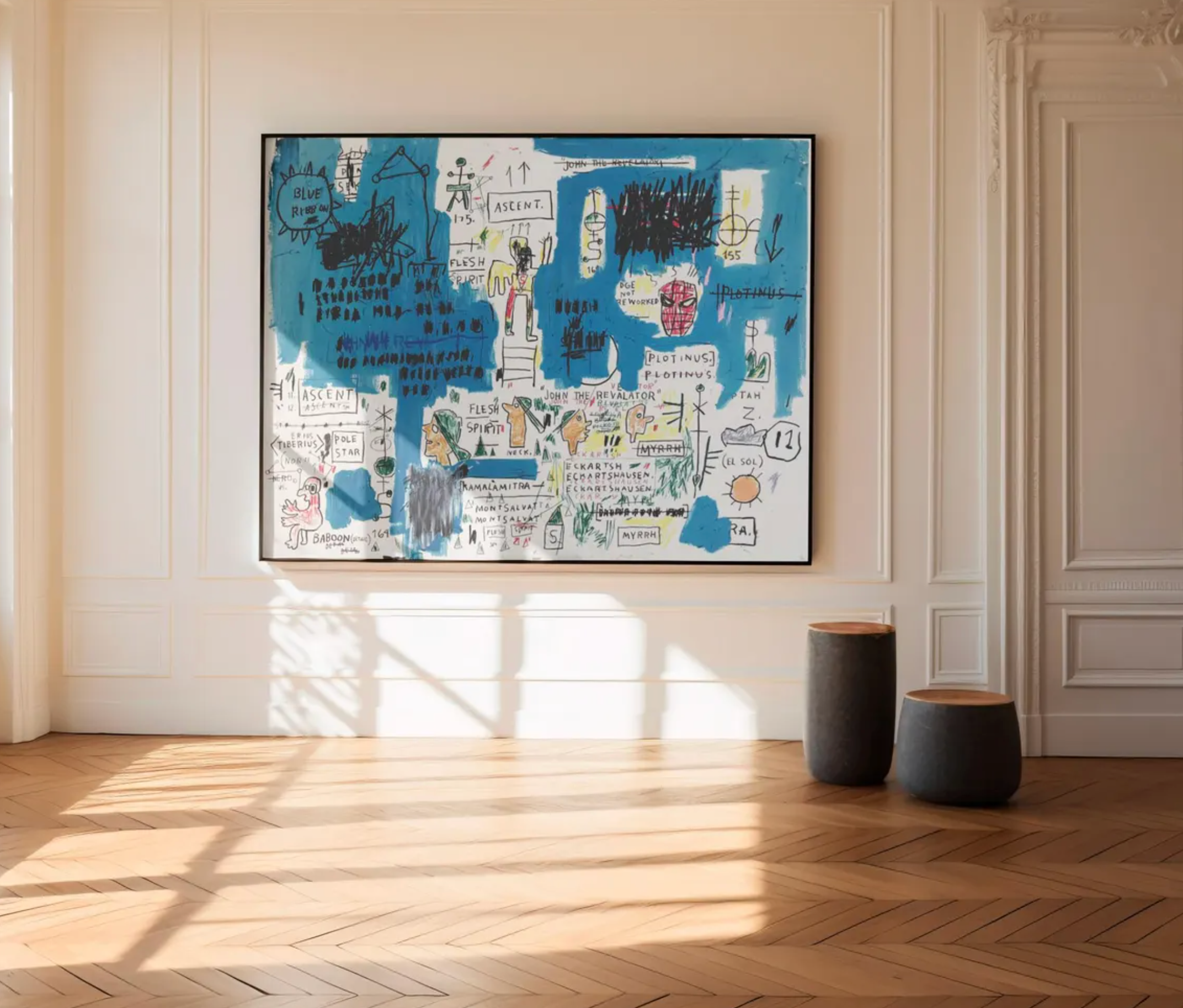 Modern composition in blue