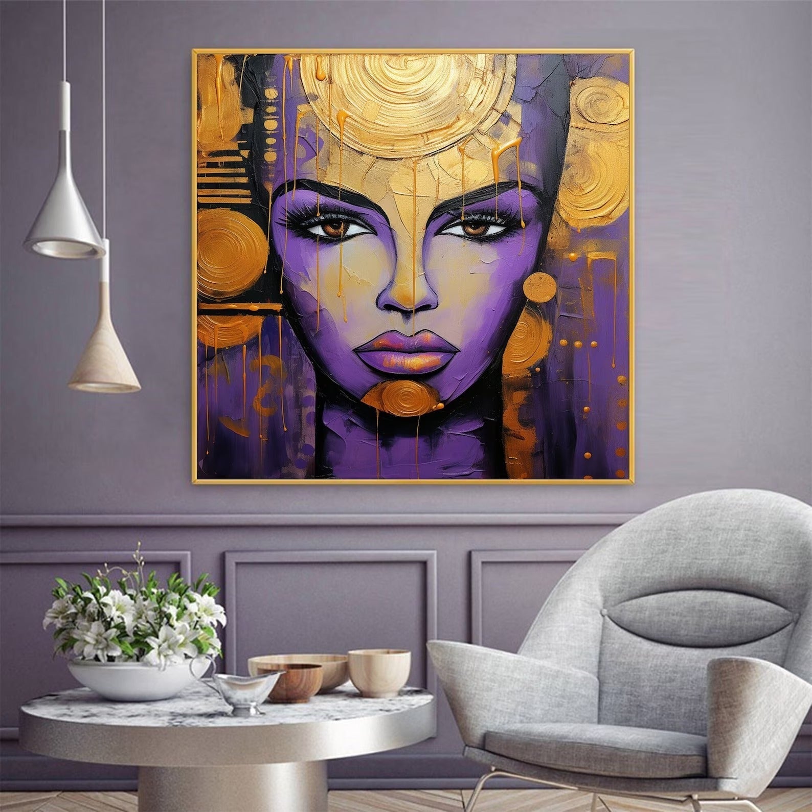 Violet and Gold woman