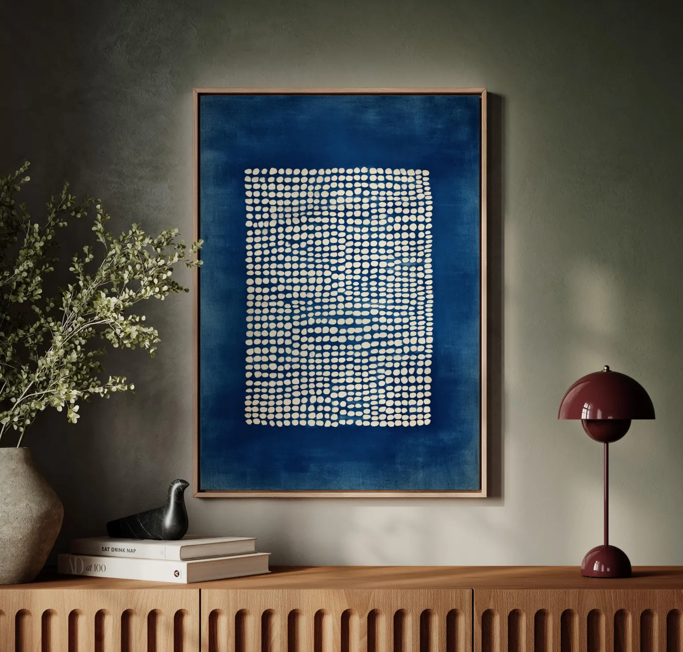 Blue and White Dots
