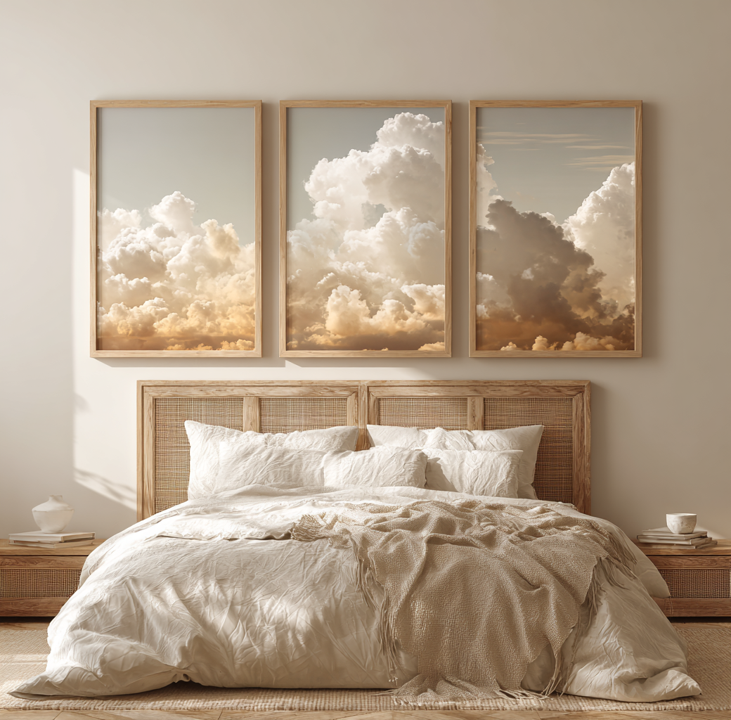 Trio of white clouds