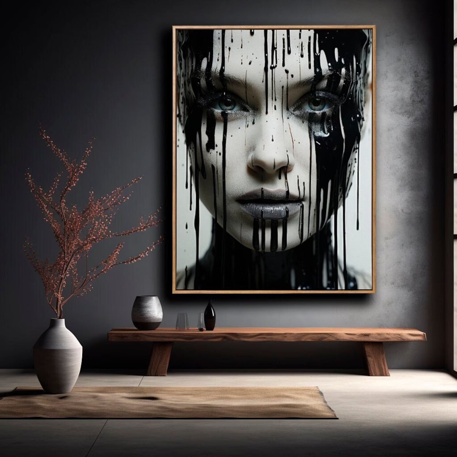 Face on rain
