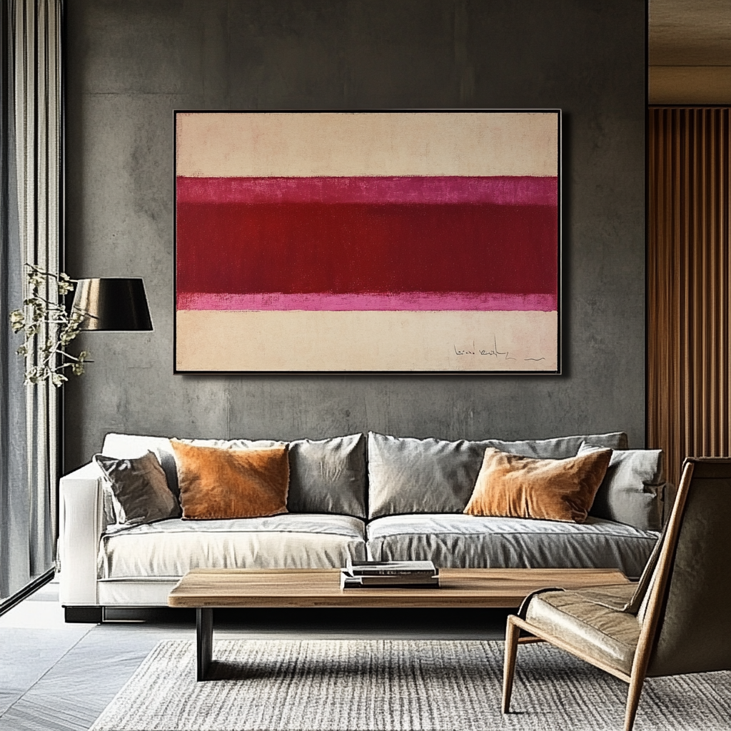 Bordeaux Band on a Beige Background - Mark Rothko
