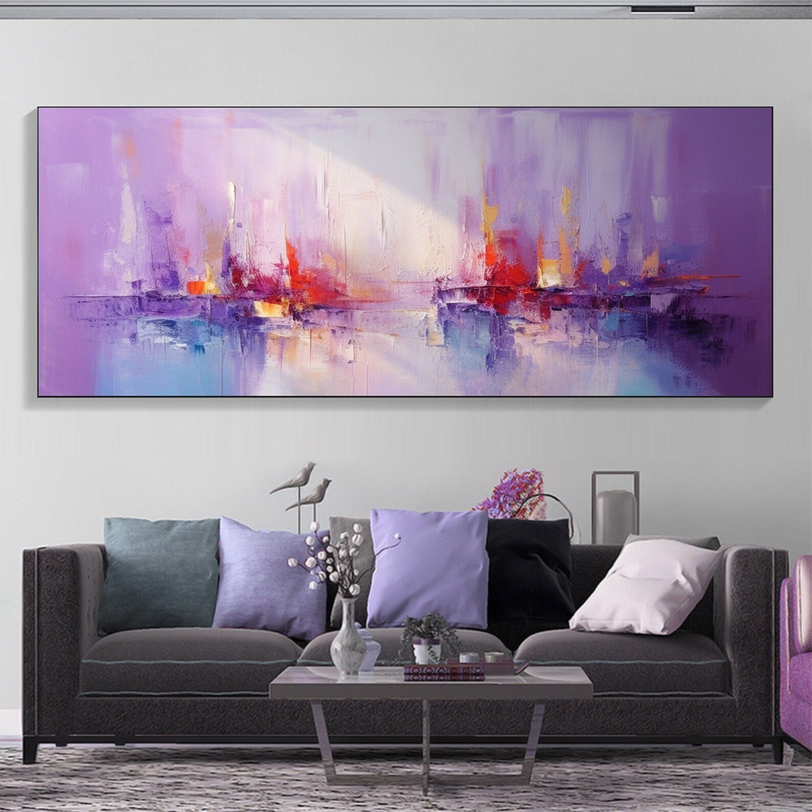Purple sailboats