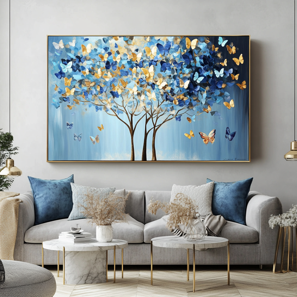 Blue and Gold Butterfly Tree