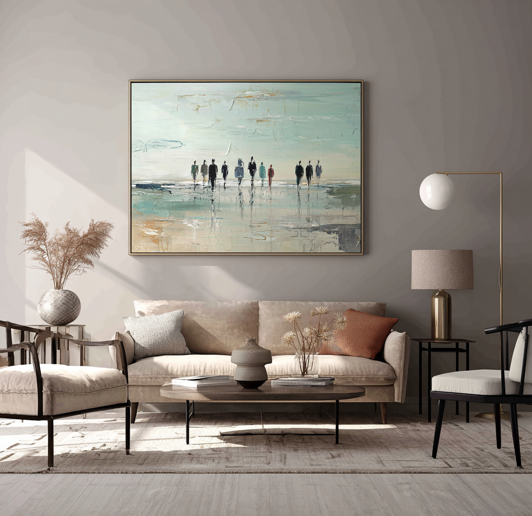 Figures Walking on the Horizon