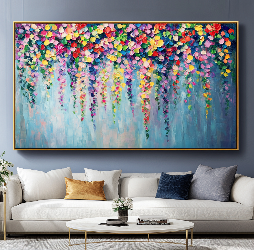 Cascade of Colorful Flowers