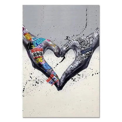 Graffito con cuore - Tele Moderne