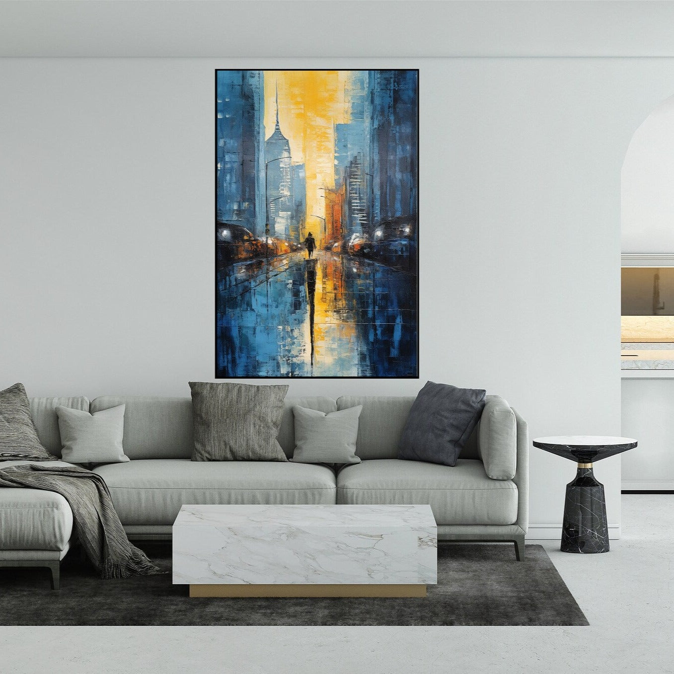 New York in blue and yellow