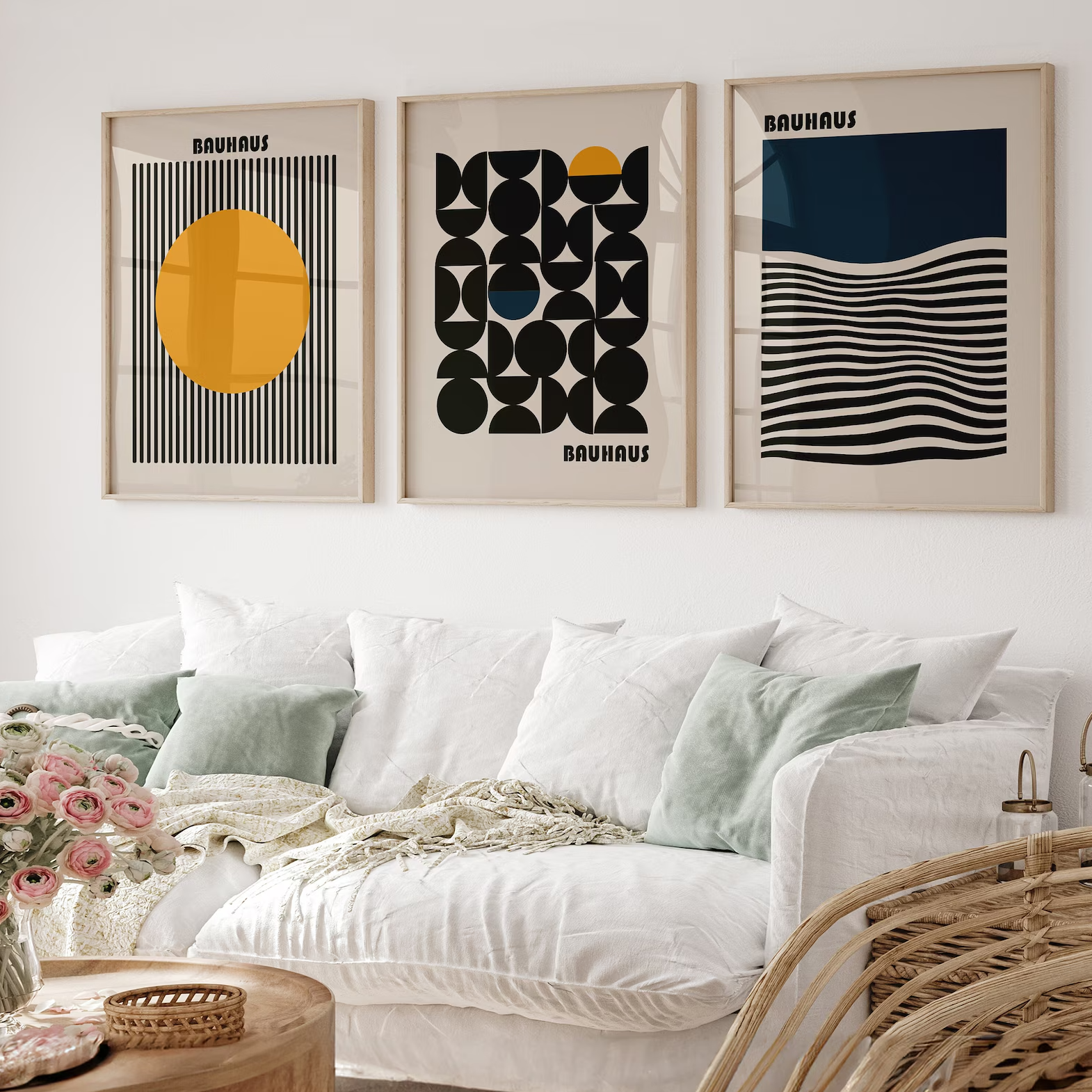 Bauhaus Geometric Art - Set of 3