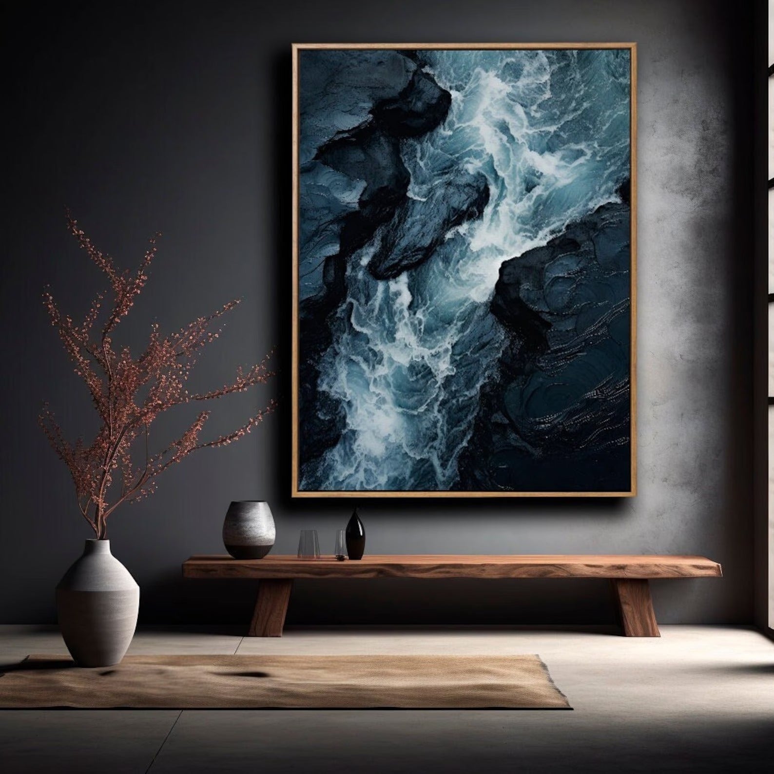Sea and Rocks from Above