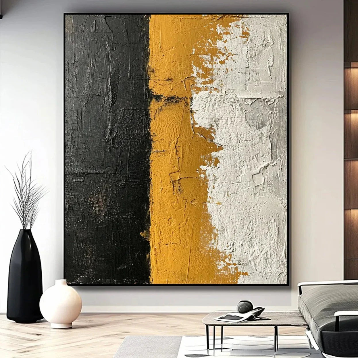 Modern black gold and white