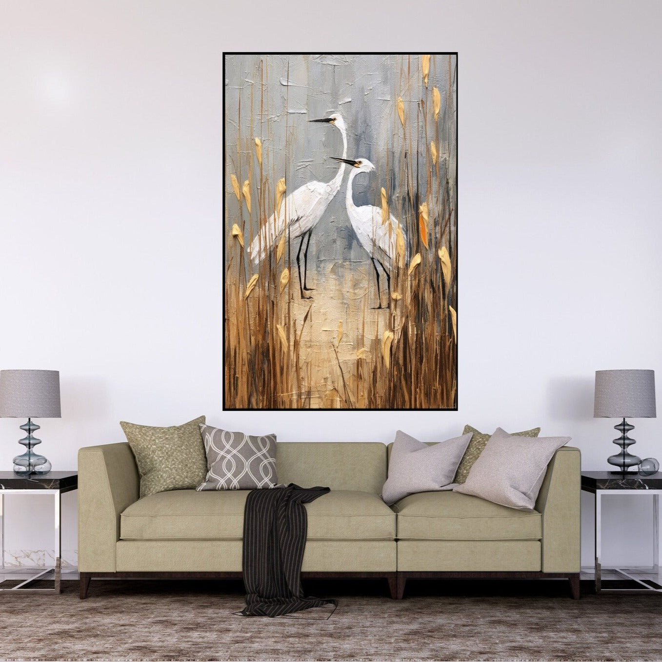 Storks at the pond