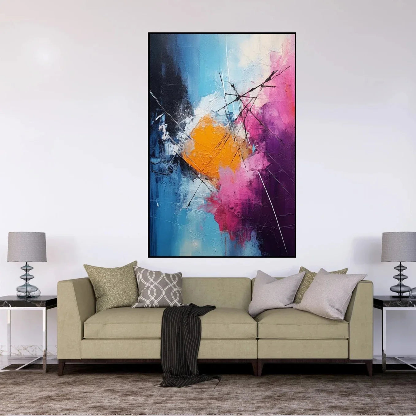 Purple, Blue and Ochre