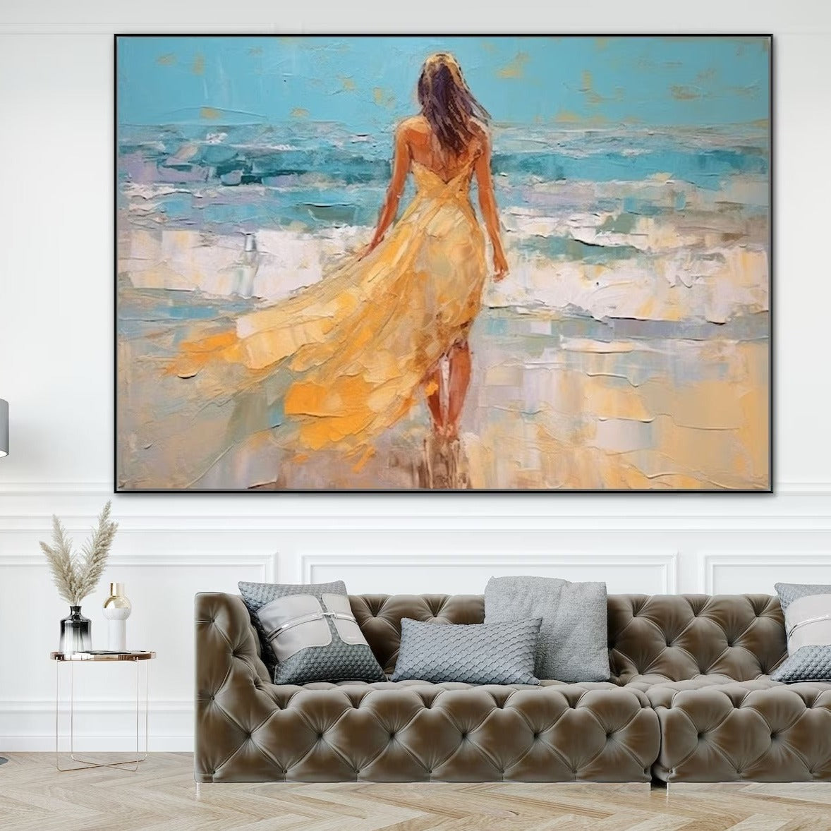 Woman in Yellow on the Sea