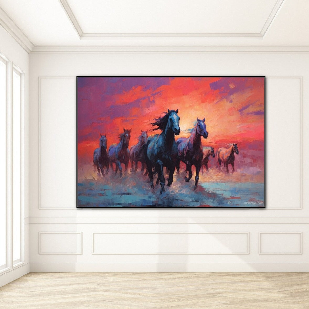 Horses at Sunset on the Sea