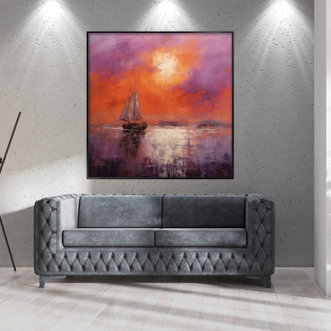 Sail on the Sea at Sunset