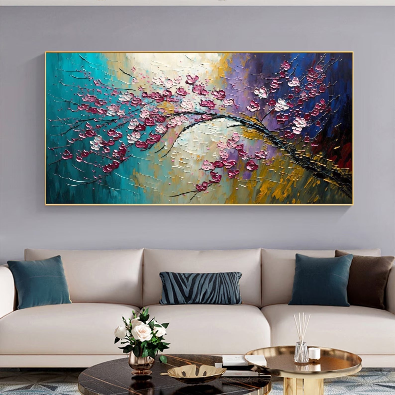 Colorful peach branch