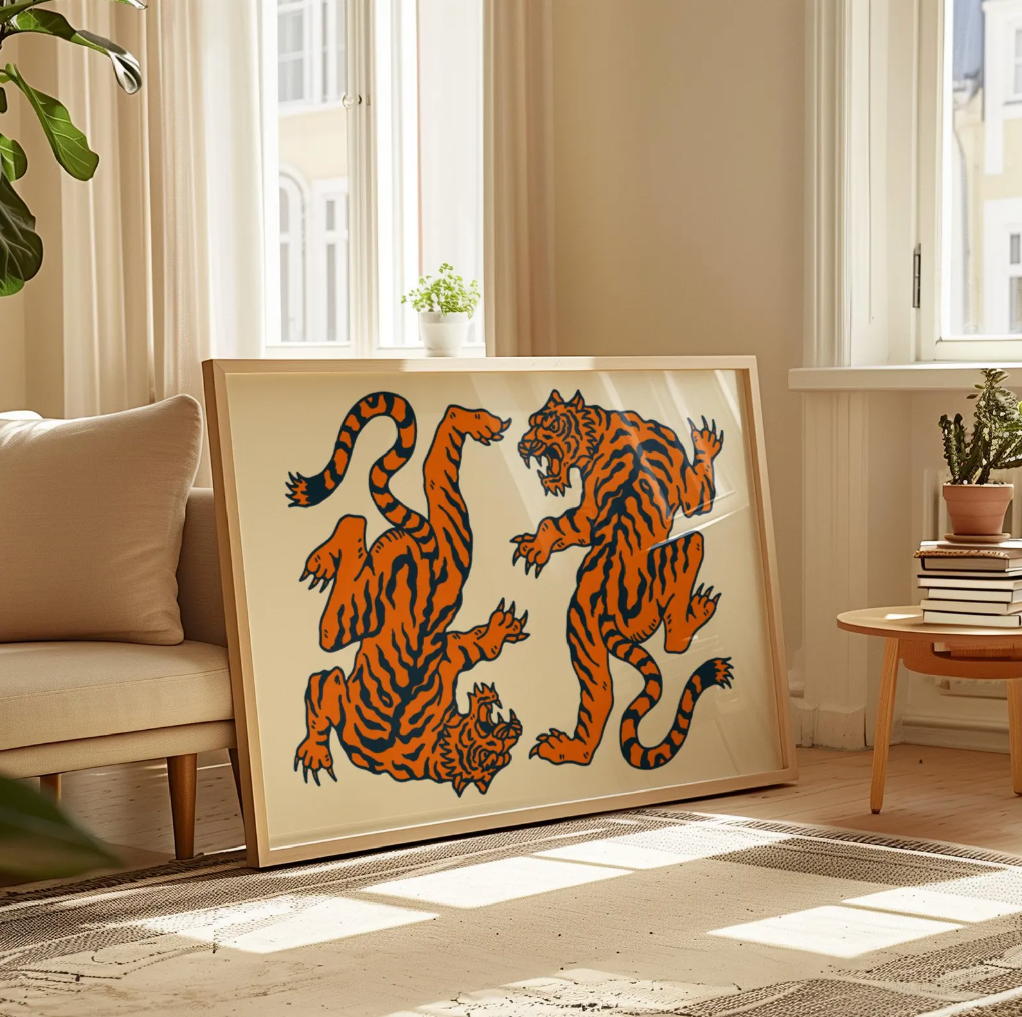Opposite tigers